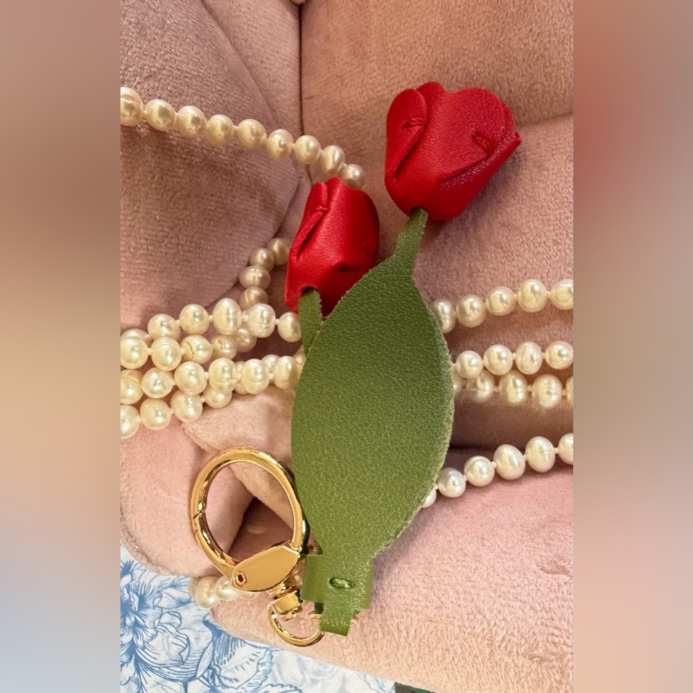 Red Rose Purse Charm / Keychain NEW!